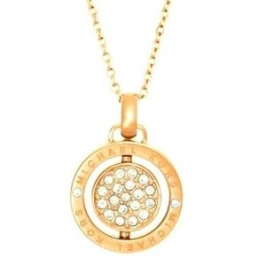 Michael Kors Flip Glitz Gold Necklace Crystals Reversible